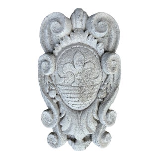White Concrete Italian Heraldic "Giglio Fiorentino" Wall Plaque For Sale