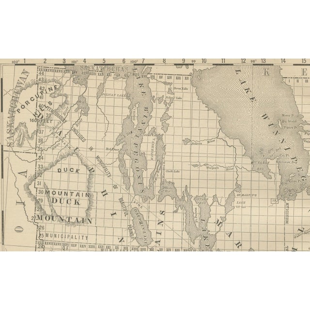 Paper Antique Railroad Map, 1888 For Sale - Image 7 of 10