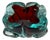 1960s Italian Murano Sommerso Ruby Red & Aqua Art Glass Bowl / Ashtray For Sale