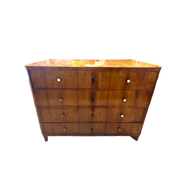 Neoclassical 19th C Biedermeier Birch Secretaire Commode / Writing Chest For Sale - Image 3 of 9