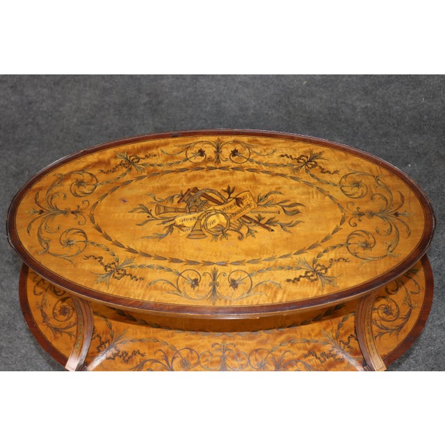 French 19th C Edward and Roberts Style 2 Tier Style Inlaid Desert Table For Sale - Image 3 of 16