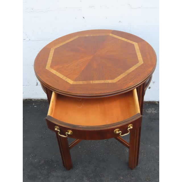 Lane Hollywood Regency Inlay Side End Tables a Pair 3739 For Sale - Image 18 of 18