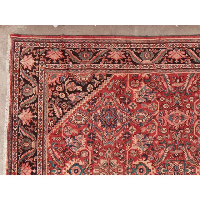 Mid 20th Century Vintage Persian Mahal Wool Rug For Sale - Image 5 of 13