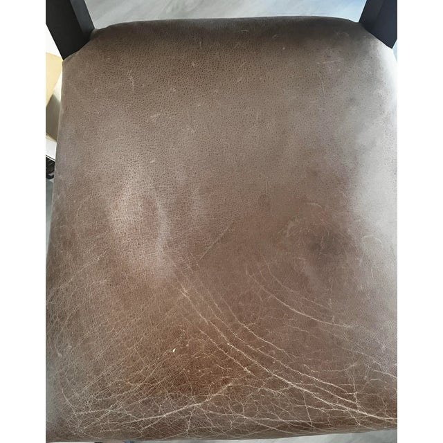 Set of 8 Dining Chairs – Leather Seats, Tapestry Backs, Nailhead Detail For Sale - Image 9 of 12