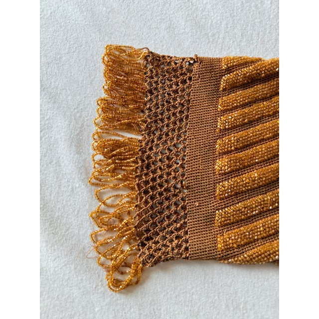 Vintage 1920s Art Deco Amber Beaded Reticule Purse For Sale - Image 9 of 9