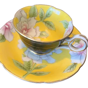 1940s Occupied Japan Yellow Tea Cup & Saucer