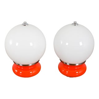 Space Age Italian Table Lamps in Murano Glass by Carlo Nason for Mazzega, 1970s, Set of 2 For Sale