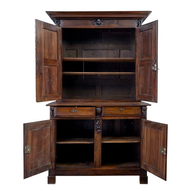 18th Century French Carved Walnut Cupboard, 1780 For Sale - Image 3 of 12