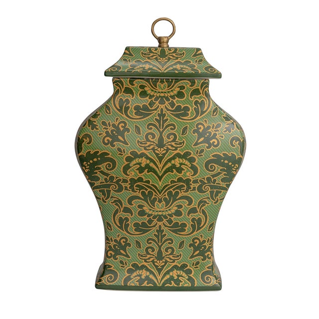 Williamsburg for Port 68 Richmond Damask Green Jar For Sale In Chicago - Image 6 of 6