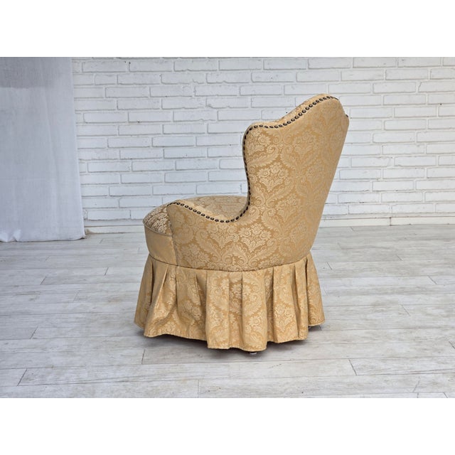 Wood Vintage Danish Cocktail Lounge Chair in Jacquard Fabric and Beech, 1960s For Sale - Image 7 of 18