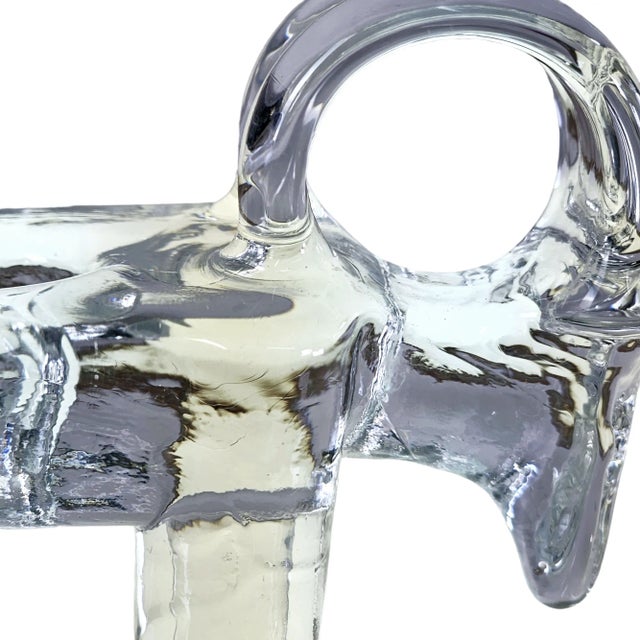 Kosta Boda Ram Goat Longhorn Taper Candle Holder For Sale - Image 9 of 9