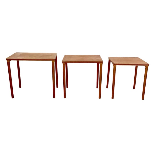 Vintage Danish Modern Teak Nesting Tables by Toften Møbelfabrikken, Set of 3 For Sale - Image 9 of 18