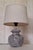 Vintage Table Lamp with Grey Melange Ceramic Base and Beige Fabric Shade, 1990s For Sale - Image 6 of 7
