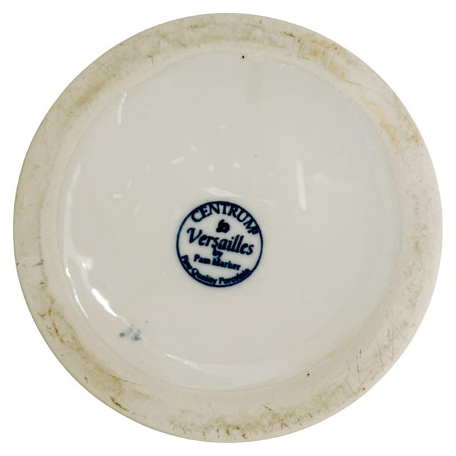 Late 20th Century Chinoiserie Blue & Yellow Floral Porcelain Ice Bucket With Handles For Sale - Image 9 of 9