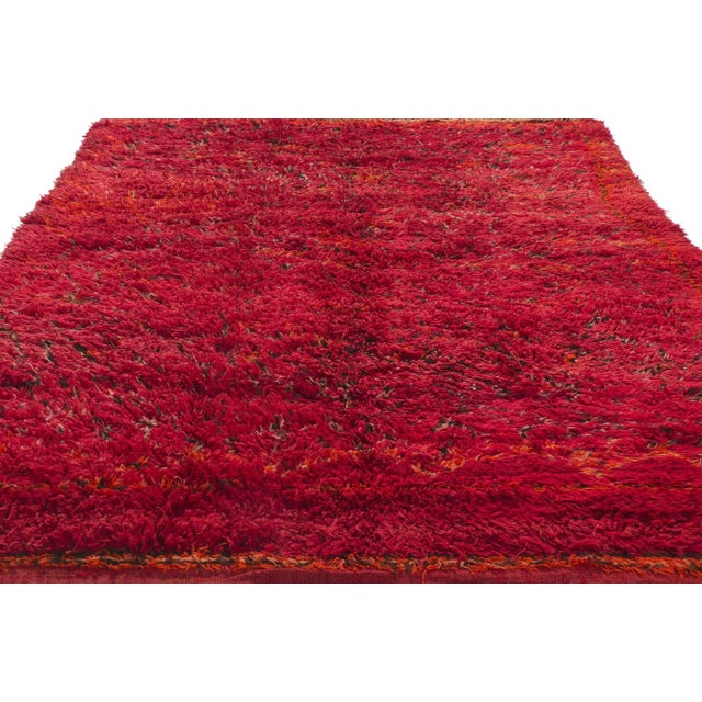 Berber Tribes of Morocco Vintage Red Moroccan Beni M'Guild Rug - 06'01 X 08'03 For Sale - Image 4 of 9
