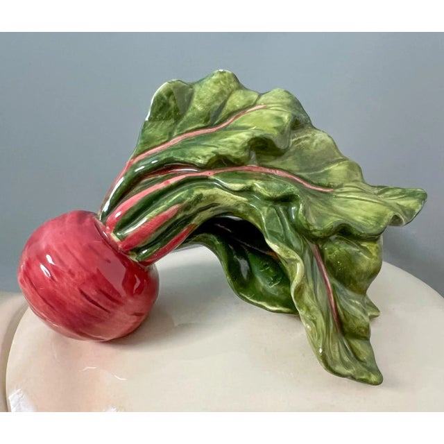 Pink 20th C. Fitz and Floyd “French Market” Pig Tureen With Asparagus Ladle – Whimsical / French Country For Sale - Image 8 of 12