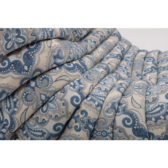Togo Fireside Chair and Ottoman in Azure Paisley Jacquard Vintage Ligne Roset For Sale - Image 12 of 15