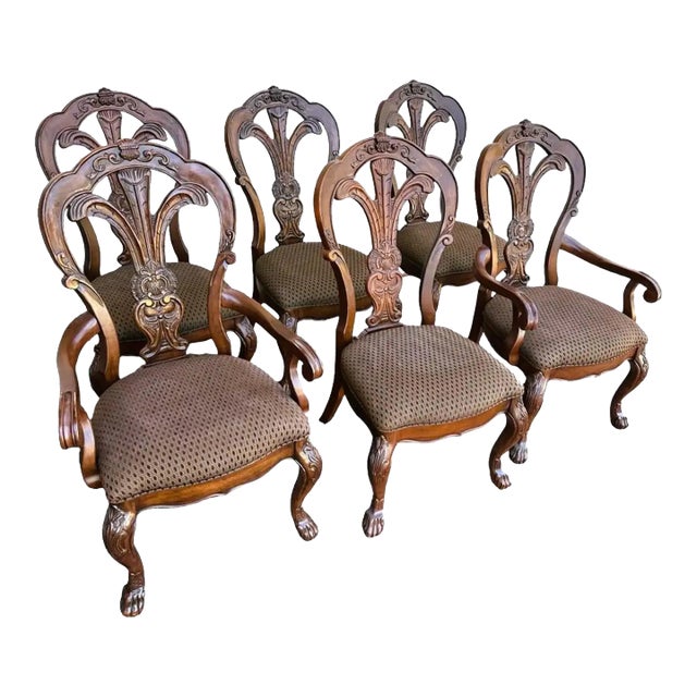 Bernhardt Grand Savannah Dining Chairs - Set of 6 - Vintage Early 21st Century For Sale