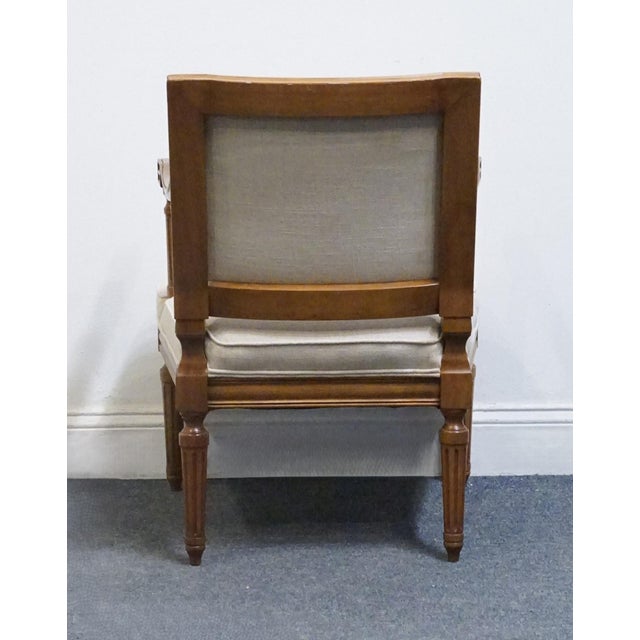 High End Vintage Solid Cherry Italian Neoclassical Tuscan Style 24" Accent Arm Chair For Sale In Kansas City - Image 6 of 9