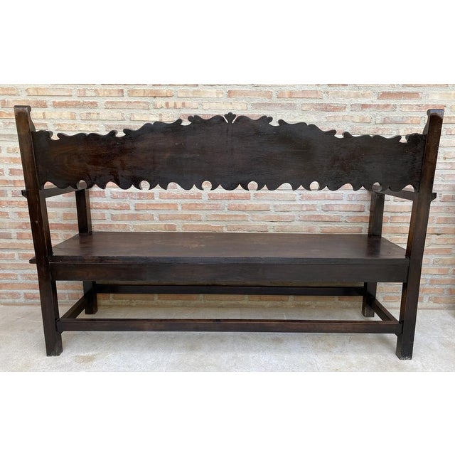 Vintage French Bench in Wood, 1920 For Sale - Image 15 of 16