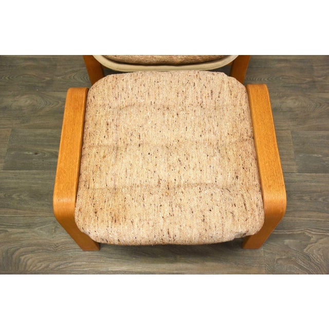 Brown 1960s Oak Lounge Chair and Ottoman by Brigger For Sale - Image 8 of 10