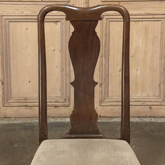 Set of 6 Antique Queen Anne Chestnut Dining Chairs For Sale - Image 12 of 18