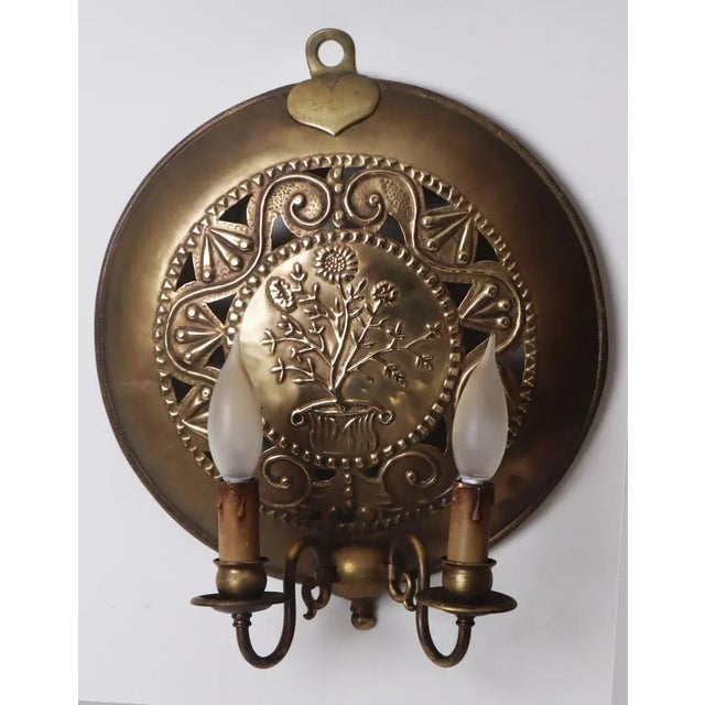 Metal Set Wall Lamps in Brass from Adam & Eva & Lebensbaum, 1890s, Set of 2 For Sale - Image 7 of 10