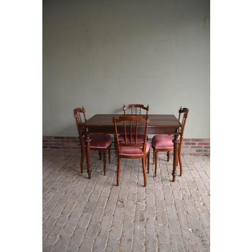 Antique Mahogany Dining Table & Chairs, Set of 5 For Sale - Image 10 of 10