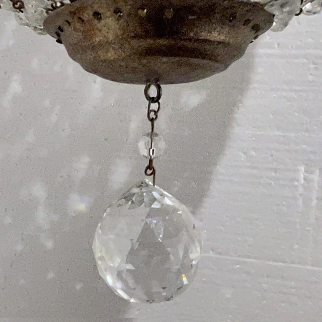 Metal French Silver Leaf Crystal Prism 'Bettina" Pendant by Currey & Company For Sale - Image 7 of 12