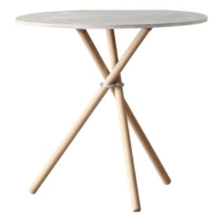 Aldric Light Concrete Top and Light Oak Legs Café Table by Eberhart Furniture For Sale