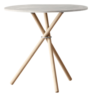 Aldric Light Concrete Top and Light Oak Legs Café Table by Eberhart Furniture