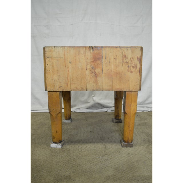 Vintage Antique Maple Butcher Block Table by Bally Block Co. Chairish
