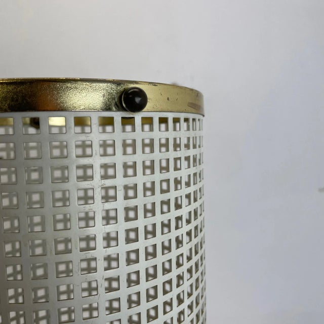 Mid-Century Hollywood Regency Brass Umbrella Stand in the style of Mathieu Matégot, France, 1950s For Sale - Image 11 of 17