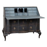 Early 19th Century Danish Black Painted Pine Secretary Bureau For Sale