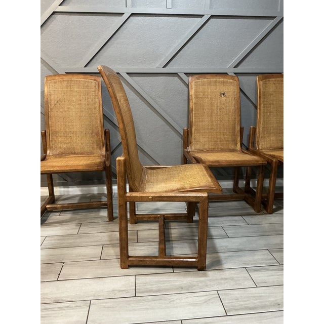 Set of 4 Vintage Drexel Mid-Century Modern High-Back Dining Chairs With Cane Seats & Backs For Sale In Phoenix - Image 6 of 17