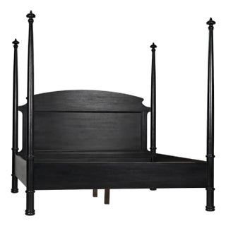 NOIR New Douglas Bed, Eastern King, Hand Rubbed Black For Sale