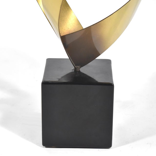 Gold Ribbon Form "Flame" Sculpture by C.Jeré For Sale - Image 8 of 9