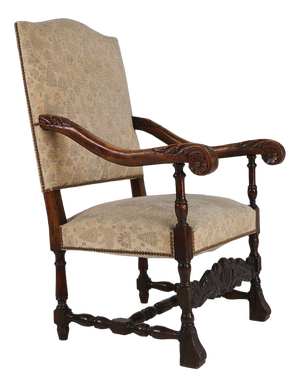Antique Renaissance Throne Armchair in Carved Oak, France, 1850s