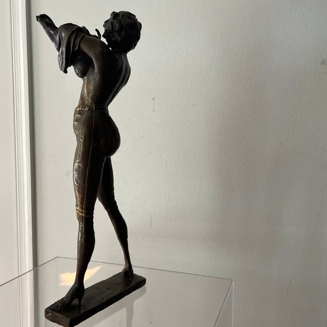 Contemporary 20th Century Bronze Figure of Lady by Italian Aldo Vitaleh For Sale - Image 3 of 11
