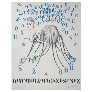 Félix Labisse, The Tarantula of Letters, 1974, Original Lithograph For Sale