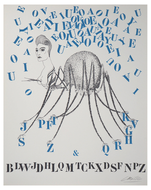 Félix Labisse, The Tarantula of Letters, 1974, Original Lithograph