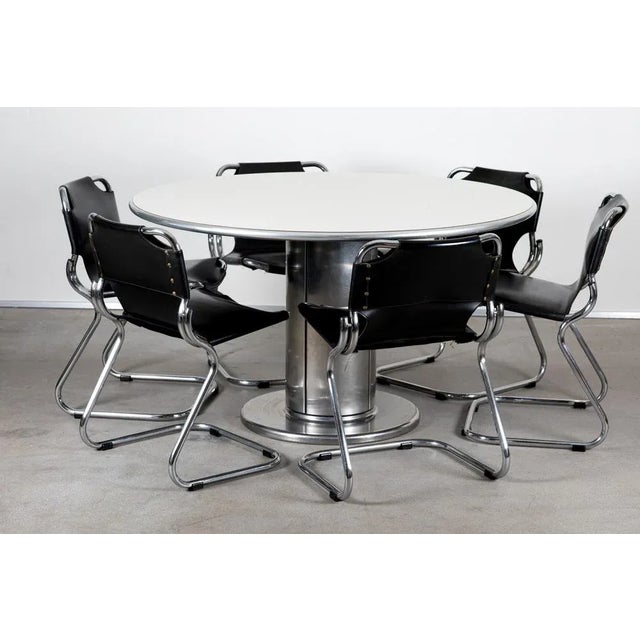 Dining Chairs & Table, 1970s, Set of 7 For Sale - Image 10 of 10