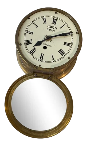 1990s Brass Decorative Ship Clock