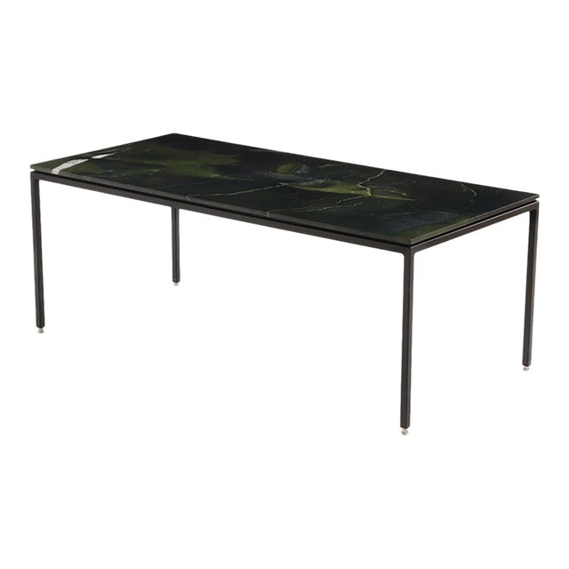 Sensational Contemporary Green Marble Table For Sale