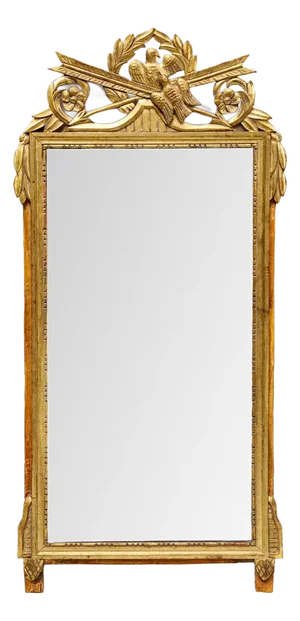 Large Marriage Mirror with Birds and Arrows Crest