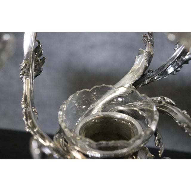 Pair of Signed Christofle Silver Plated Conch Shell Large Scale Candelabra For Sale - Image 9 of 12