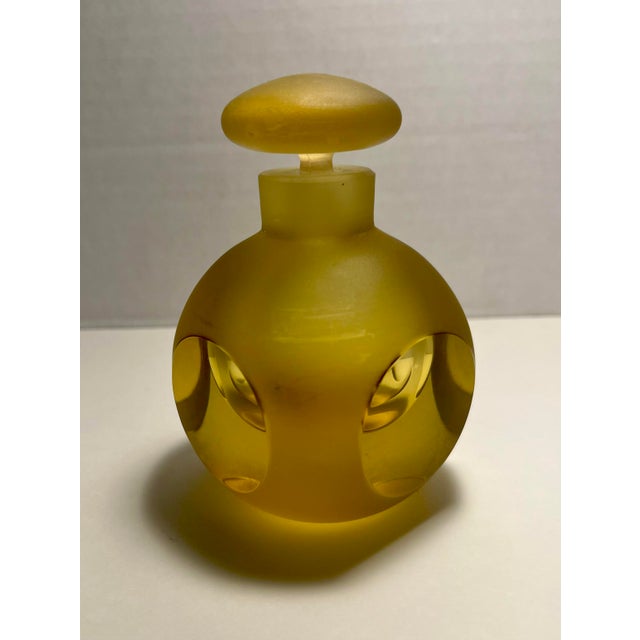 1960’s Vintage Murano Sommerso Amber Cut Glass Perfume Bottle / Decanter with Stopper Aprox. dimensions: 4"H x 3" Diameter...