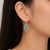 Late 20th Century 14K White Gold Diamond Emerald Drop Dangle Earrings, Pair For Sale - Image 4 of 4