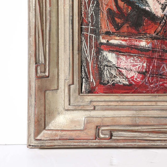 Mid-Century Abstract Textural Composition in Oil on Canvas Painting by Louis Schanker For Sale - Image 13 of 18