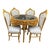 Luxurious Italian Baroque Rococo Dining Set With White Leather and Gold Leaf – 5-Piece Collection For Sale